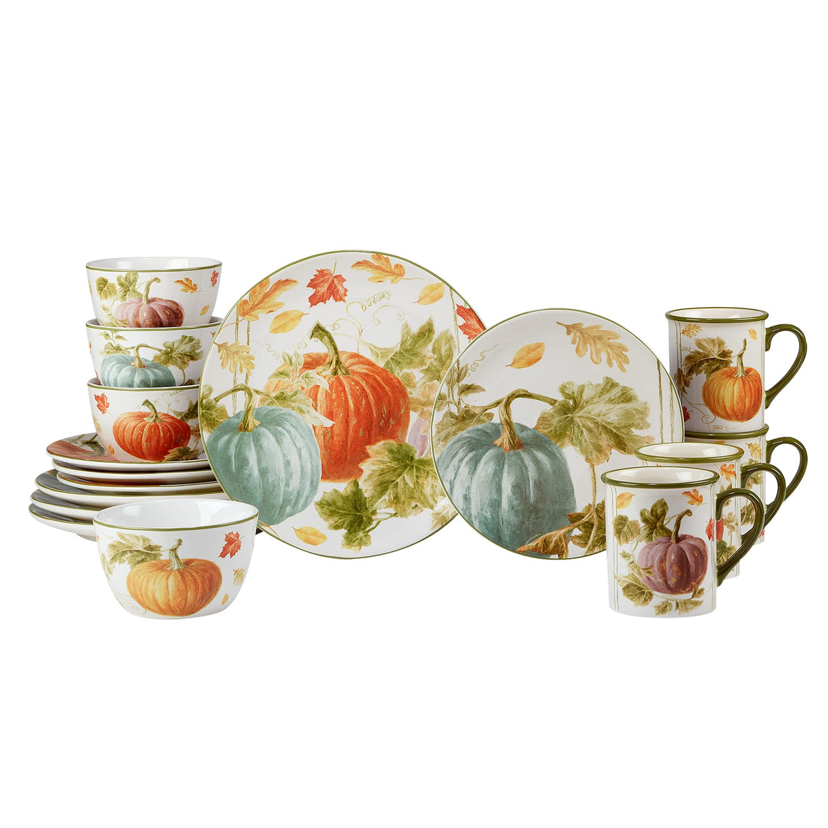 Harvest Autumn Havest 16 Pc Dinnerware Set, Service for 4, Multicolor