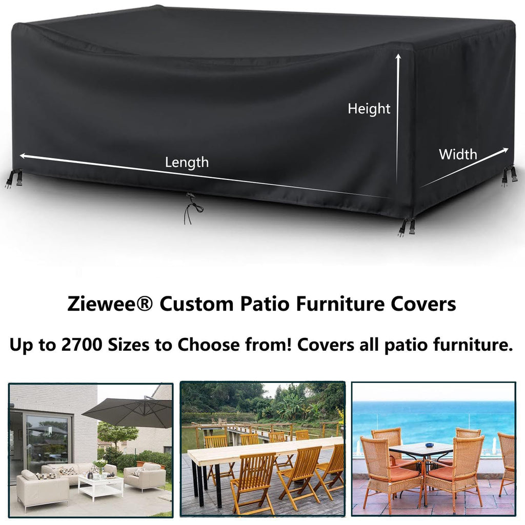 Patio Furniture Covers 92" L x 40" W x 32" H Outdoor Table Furniture Cover Waterproof Rectangle 600D Patio Sectional