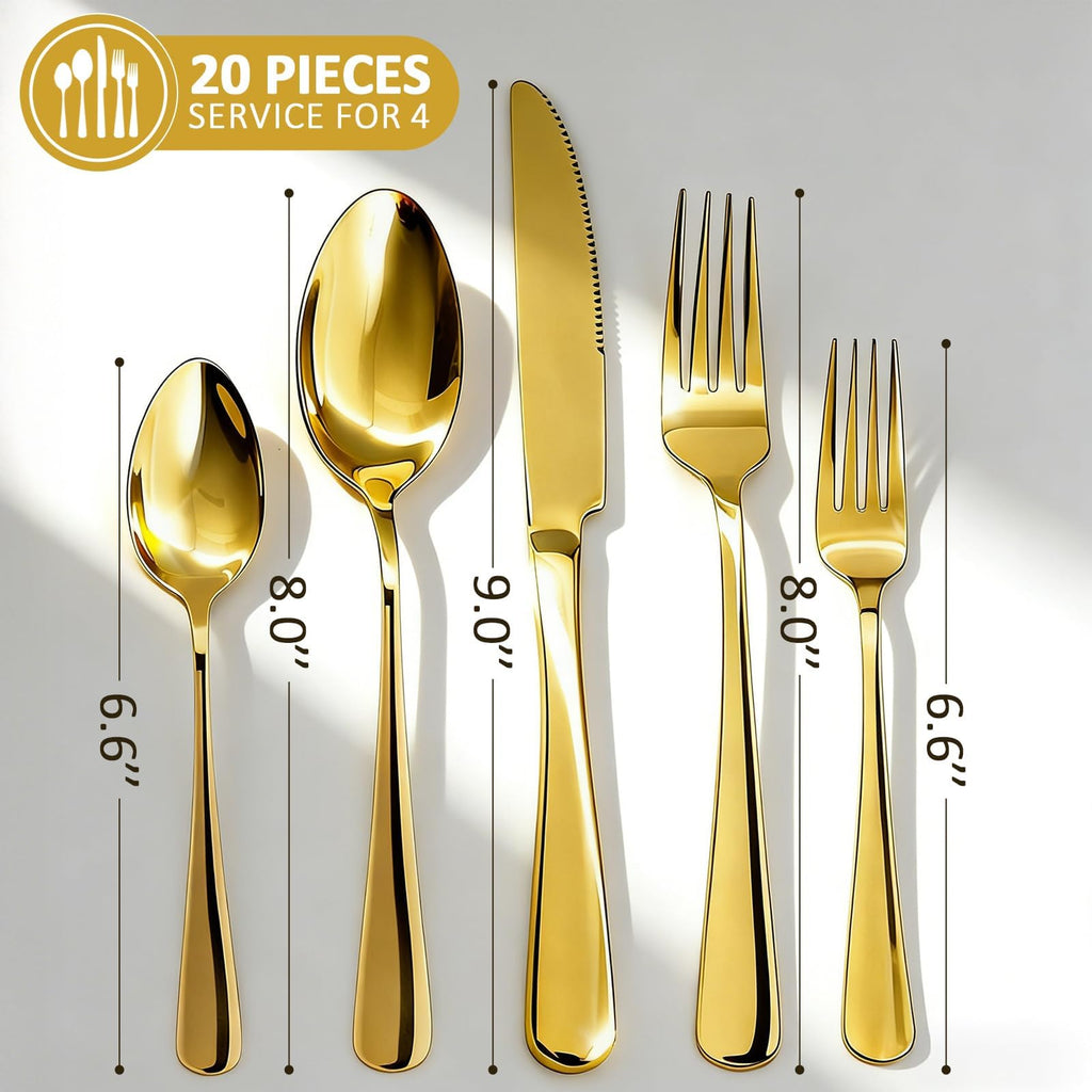 50 Piece Silverware Set, Kitchen Utensils Set for Restaurant & Home, Stainless Steel Cutlery Set, Flatware Set