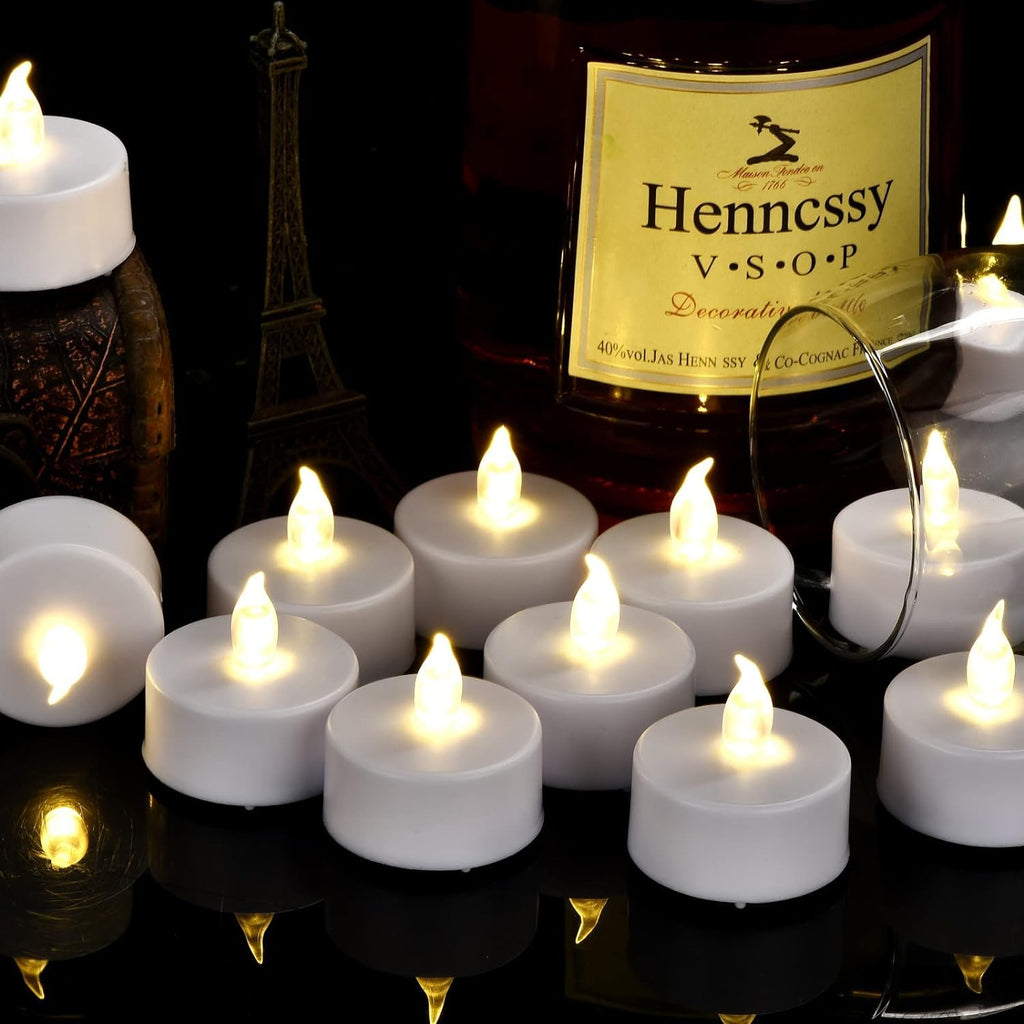 LED Tea Light Flameless Candle with Remote Control WarmWhite 24pcs