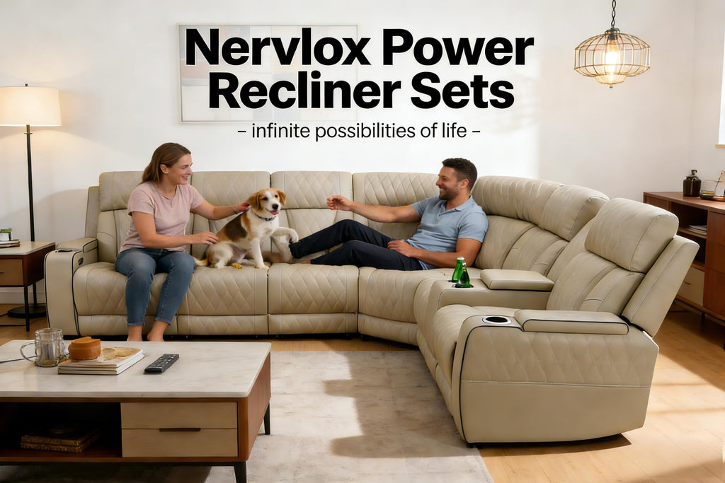Brown Leather Recliner Sectional Couch with LED, Power Sectional Sofa and Loveseats, Power Recliner Sofa Set