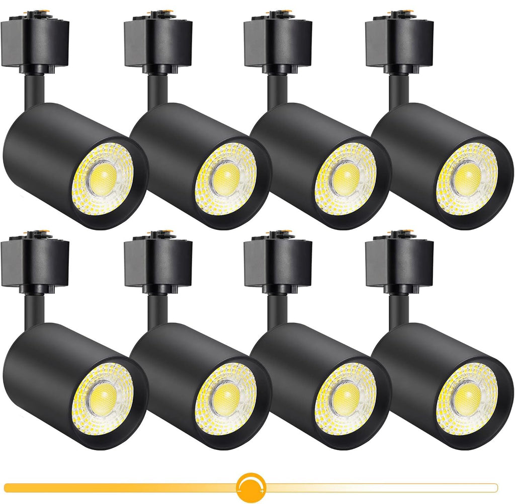 L Type LED Track Lighting Heads Dimmable 10W 3000K, 8 Pack, Black