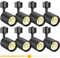 L Type LED Track Lighting Heads Dimmable 10W 3000K, 8 Pack, Black