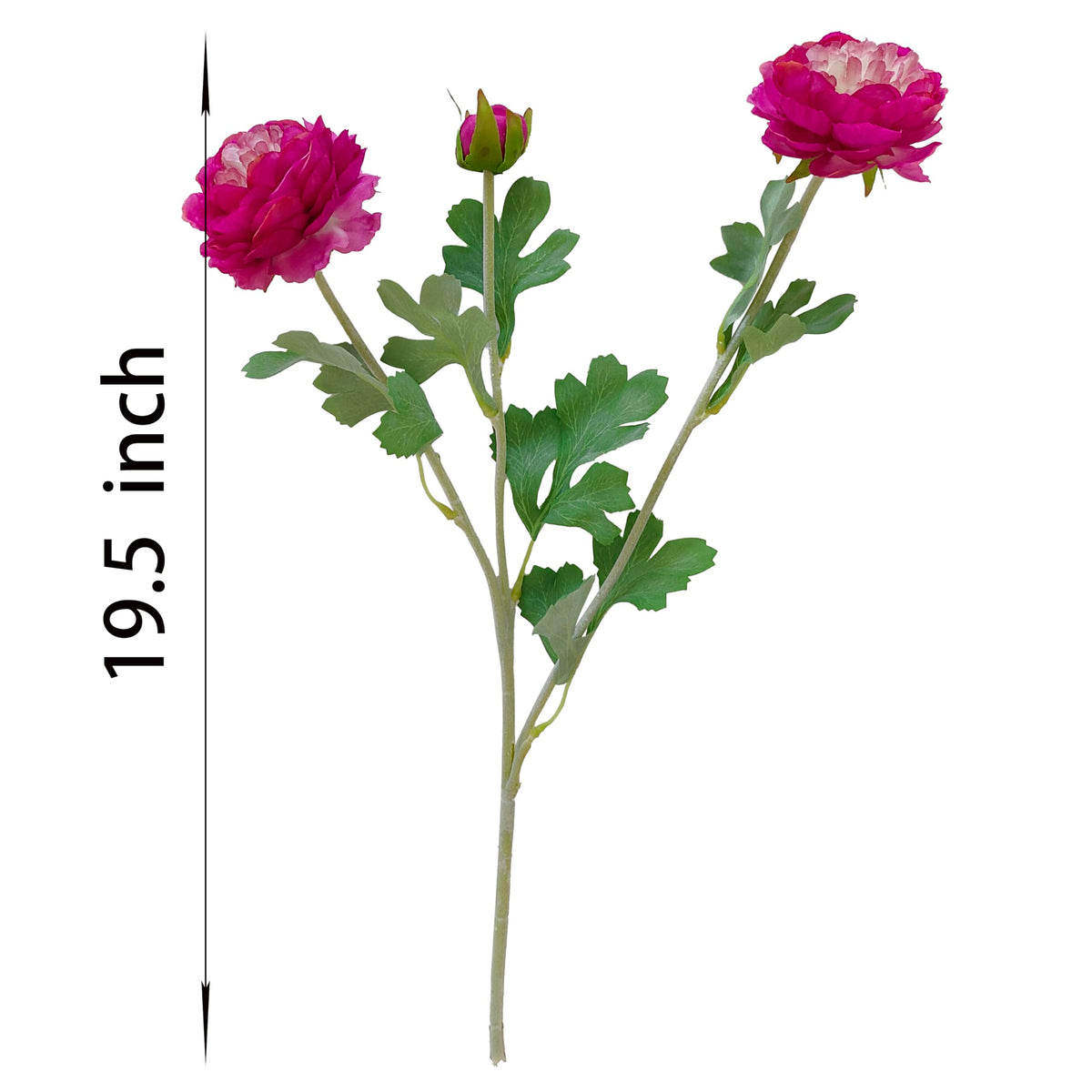 Ranunculus Artificial Flowers, 6 Pcs 3 Flower Heads Faux Ranunculu Flowers with Real Touch Stem, Artificial Ranunculus