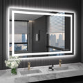 48X36 LED Bathroom Mirror with Lights, Anti-Fog, Dimmable, Backlit + Front Lit, Lighted Bathroom Vanity Mirror