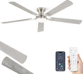60" Nickel Flush Mount Ceiling Fan with Light & Remote