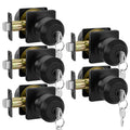 Black Entry Door Knobs with Lock and Key, Exterior Door Knobs 5 Pack