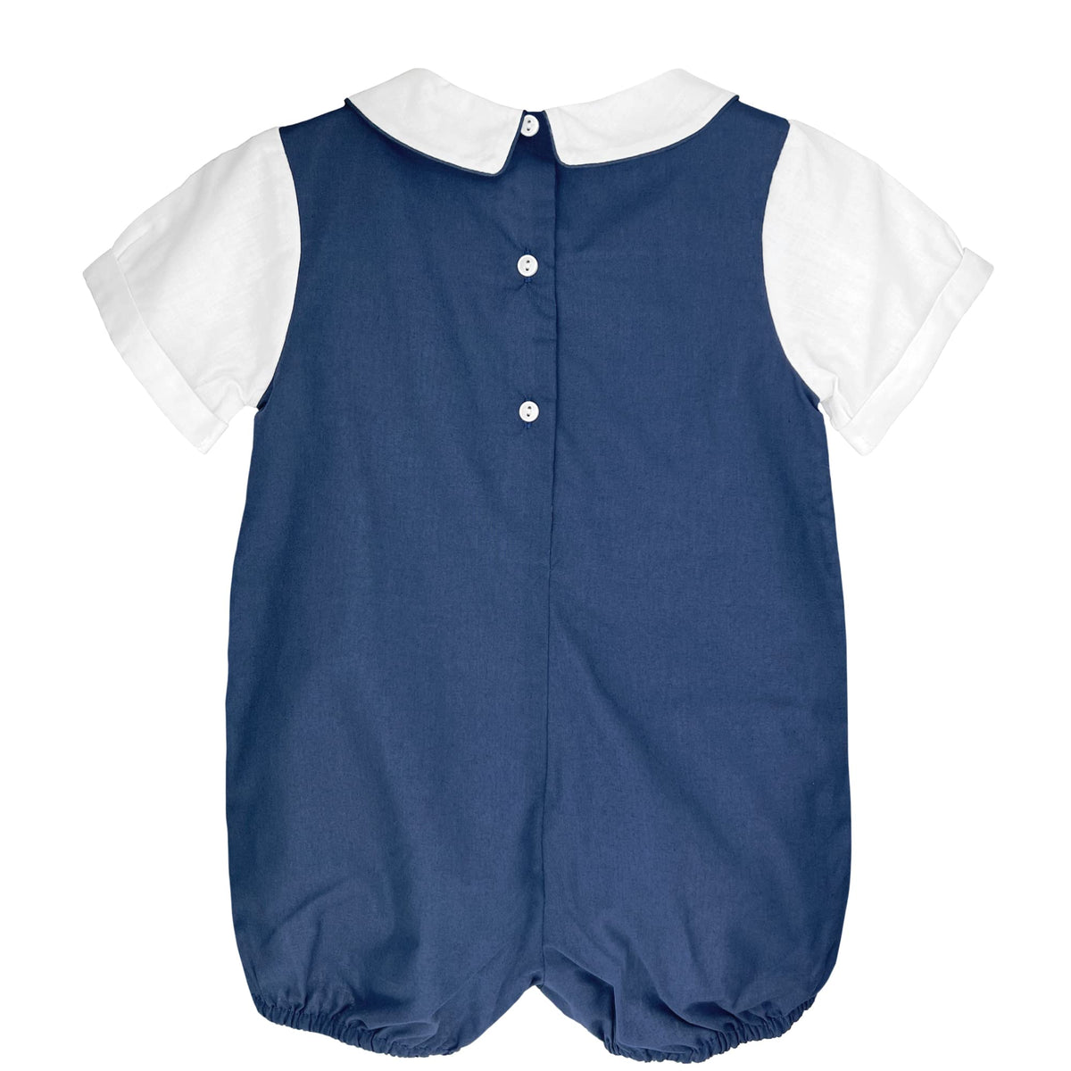 Baby Boys' Shortall with Pintucks and Side Tabs, Navy