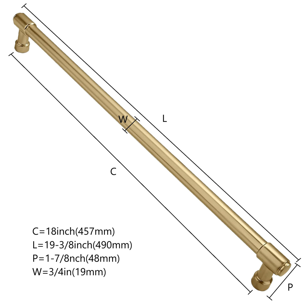 Solid Heavy Duty Jasper Pull Champagne Bronze Appliance Pulls 18 Inch Champagne Brass Cabinet Pulls Extra Long