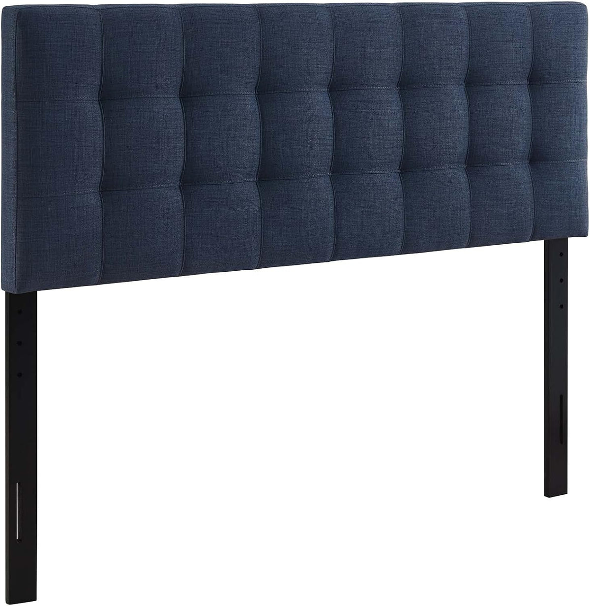 Lily Tufted Linen Fabric Upholstered King Headboard in Navy