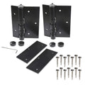 Pair of Aluminum Black Self-Closing Fence Gate Hinges for Aluminum | Vinyl | Iron | Wood Gates (Black)