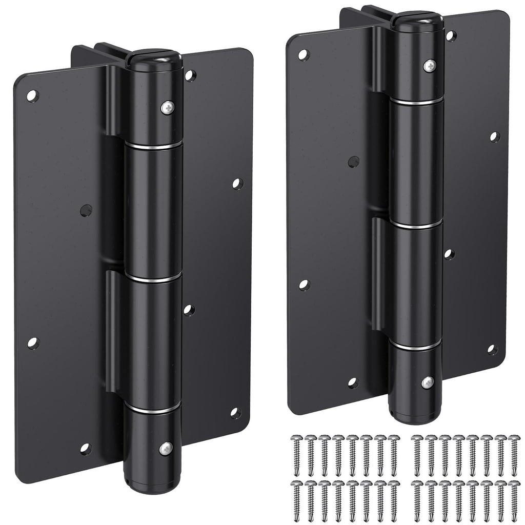 5-3/4" Self-Closing Gate Hinges Heavy Duty Black E-Coated, 2 Pack