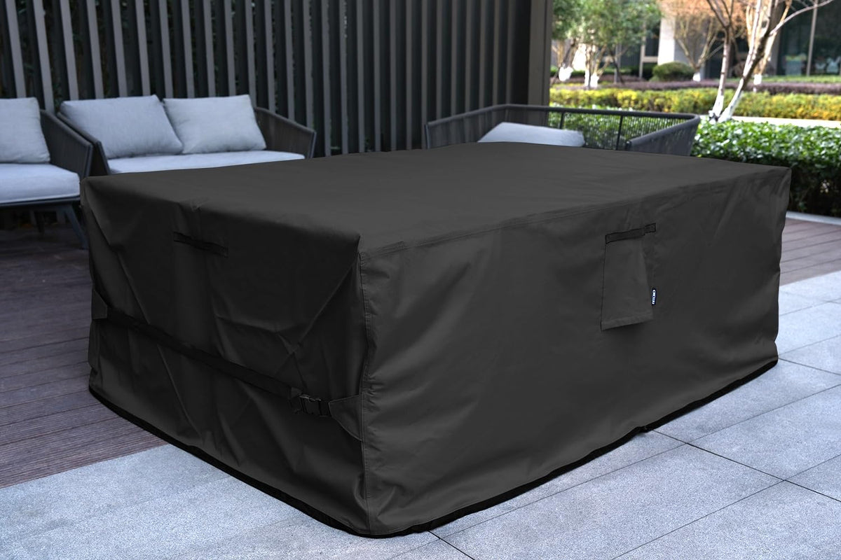 Patio Furniture Set Cover Waterproof Rectangular Heavy Duty 600D Outdoor Sectional Sofa Couch Cover Large Outside