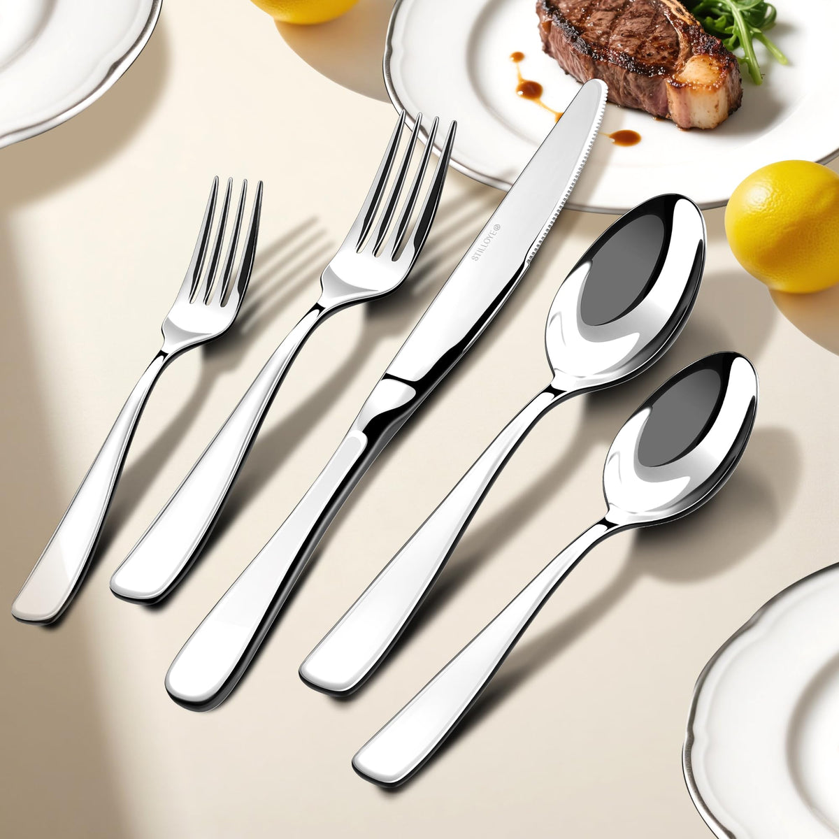 18/10 Silverware Set for 6, 30 Piece Stainless Steel Flatware Cutlery Set