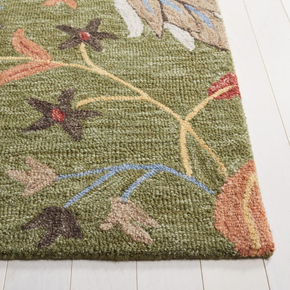 Area Rug - Jardin - Large - Green & Blue, Handmade Wool