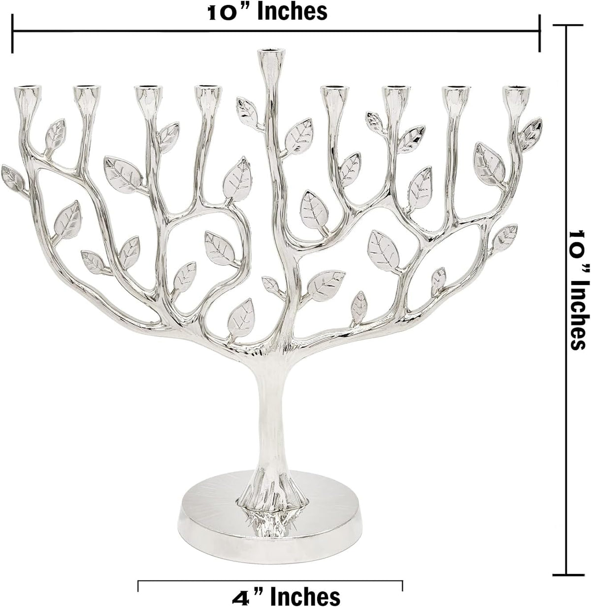 Hanukkah Tree of Life Hanukkah Antique Silver Finish Large 11 Inches Long