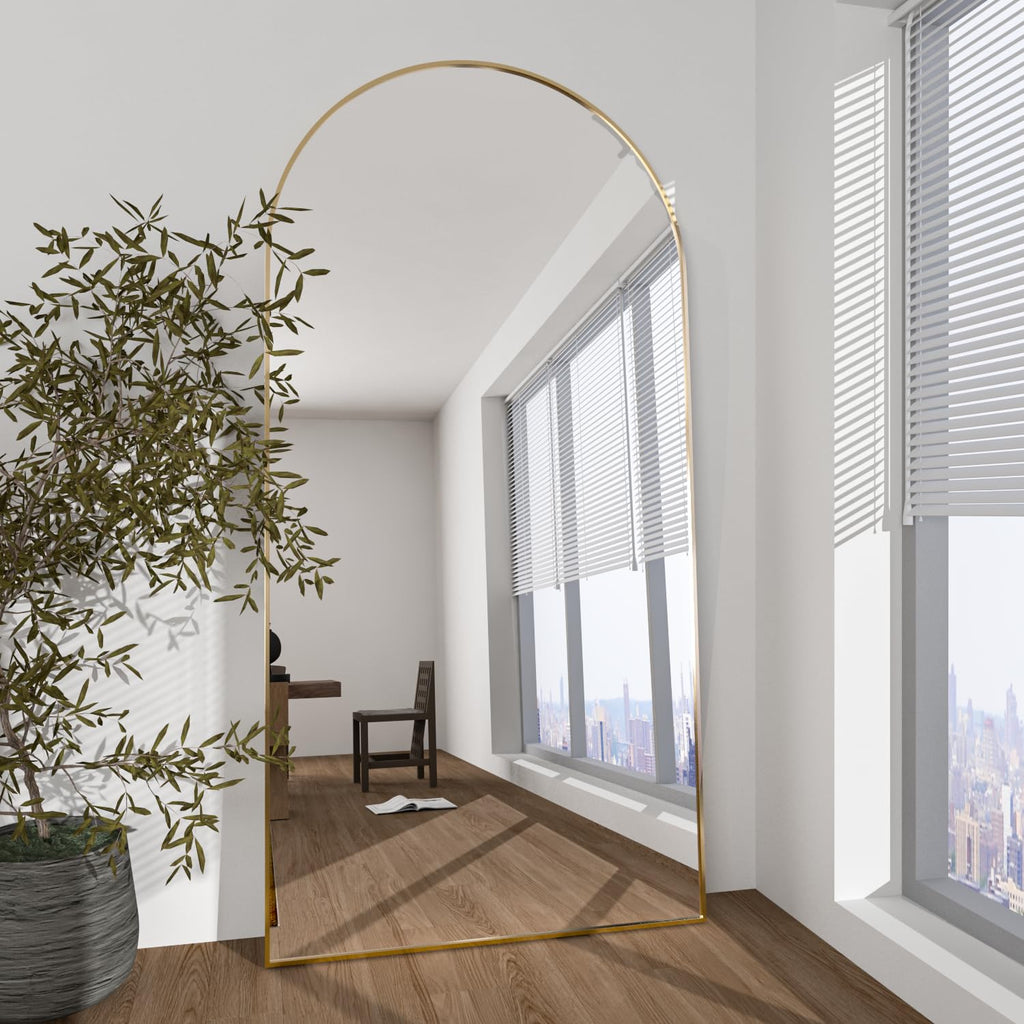 Arched Floor Mirror 76"x34" Gold Arch Full Length Mirror with Stand Large Wall Mirrors Full Body Mirror Standing
