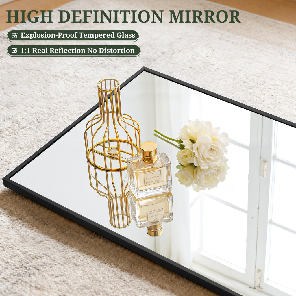 Mirror Full Length 65"x24", Rectangle Full Body Floor Mirrors with Stand