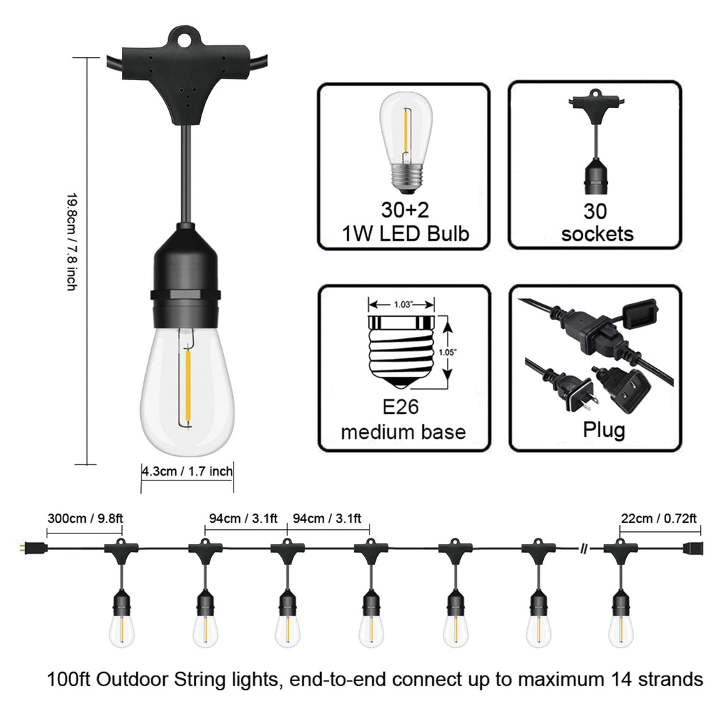 Outdoor String Lights Waterproof Commercial Market