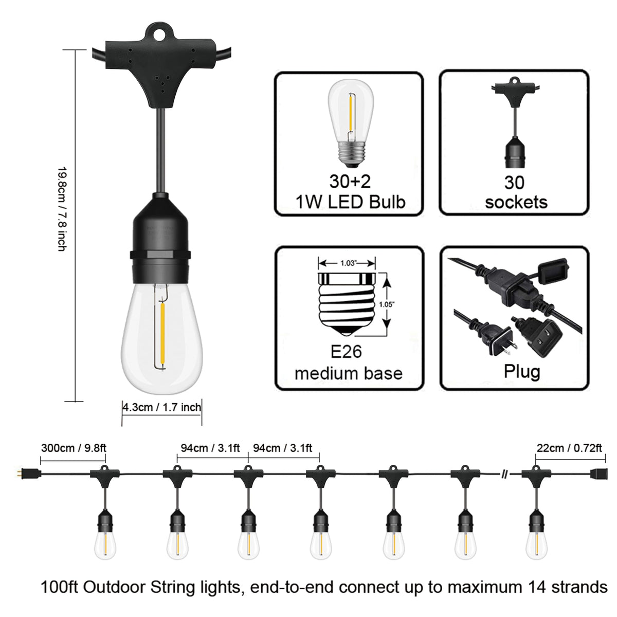 Outdoor String Lights Waterproof Commercial Market