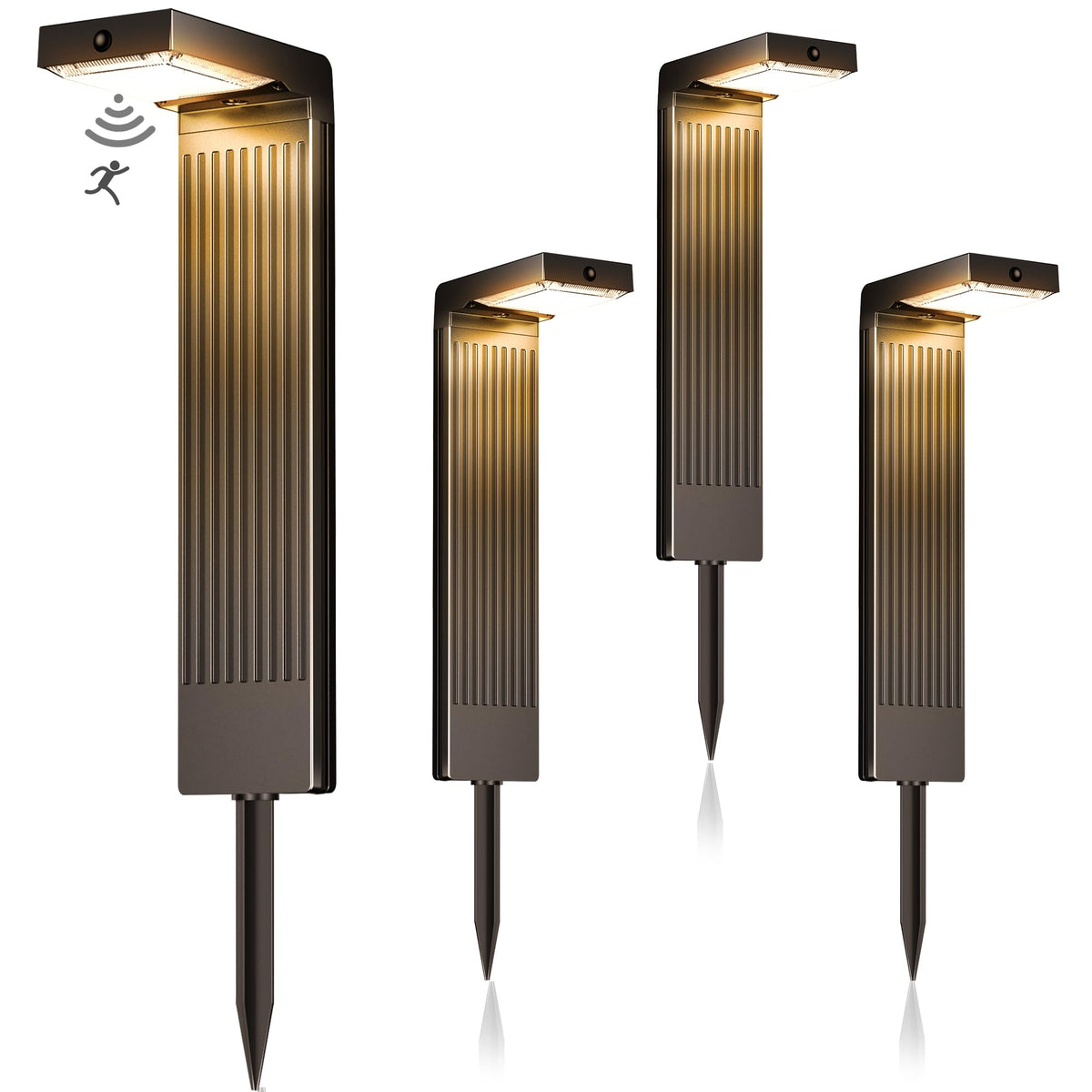 Motion Sensor Solar Pathway Lights Outdoor,6 Working Modes,4 Pack