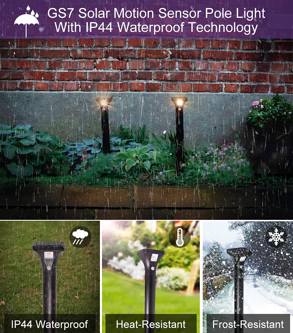 LED Solar Powered Motion Sensor Pathway Lights, Battery Powered Outdoor Waterproof Motion Detector Walkway Light, Use