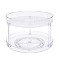 2 Tier Lazy Susan Turntable Organizer for Condiments, 12" Diameter, Clear