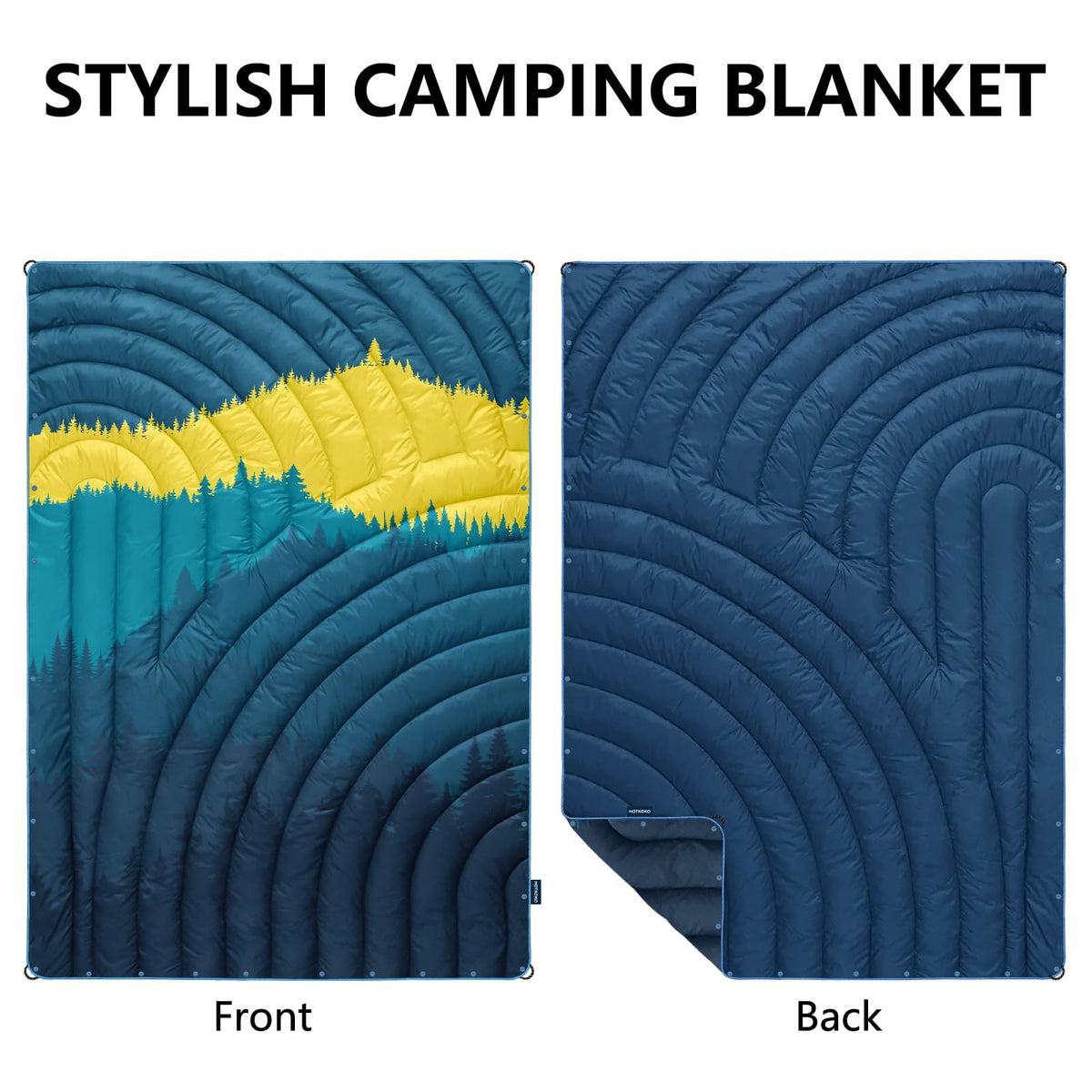 Puffy Camping Blanket, Large Camp Blanket Outdoor Camping Quilt Waterproof