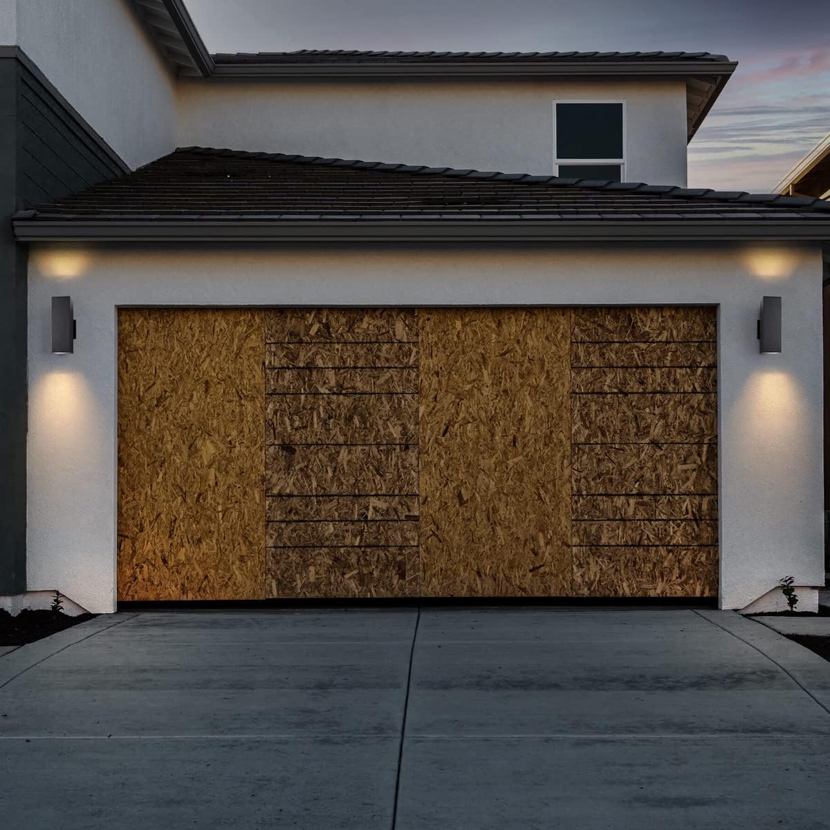 Modern Outdoor Porch Light Patio Light in 2 Lights with Aluminum Rectangular Tube and Tempered Glass Cover Waterproof