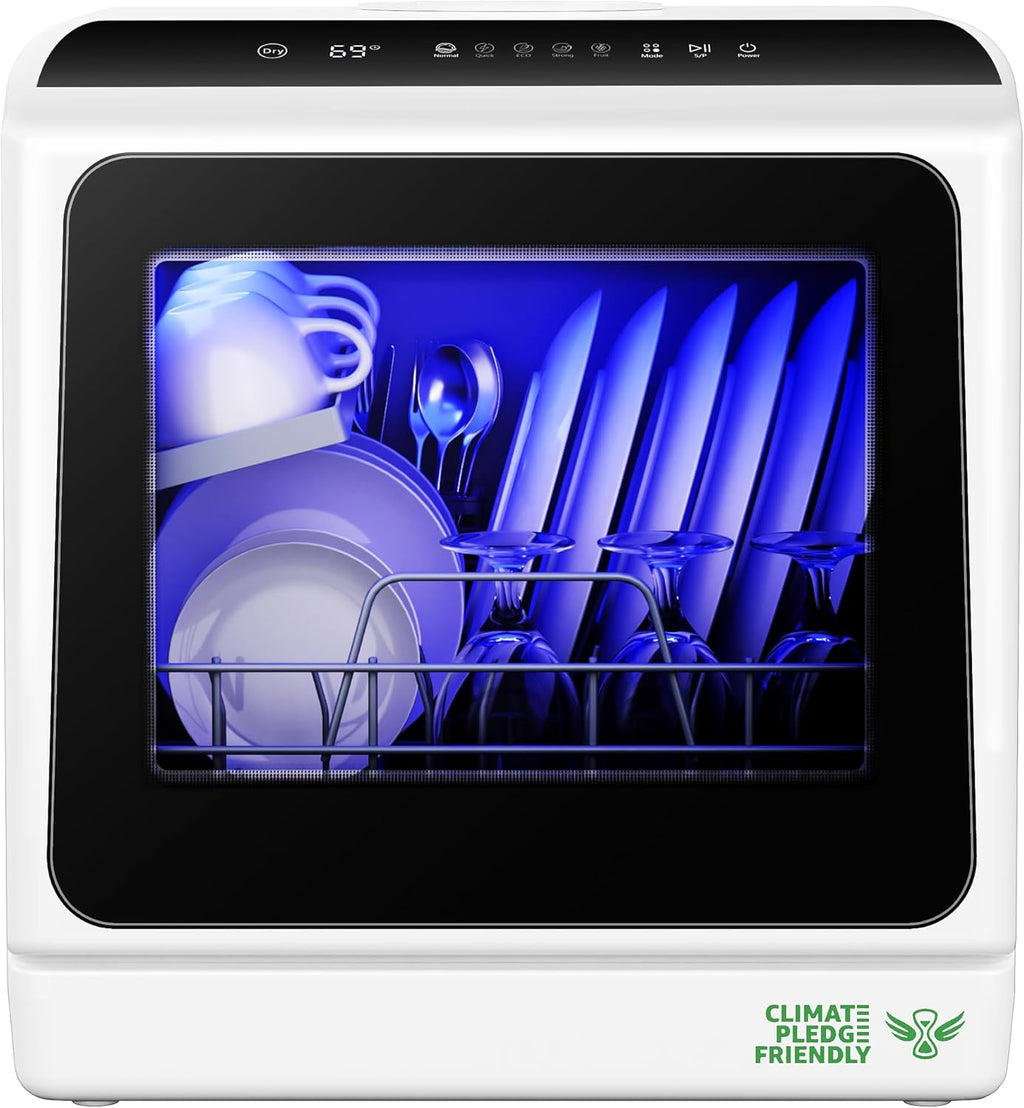Countertop Dishwasher Portable with 6 Programs, 5L Built-in Water Tank for Apartments & RV, 167℉ High-Temp