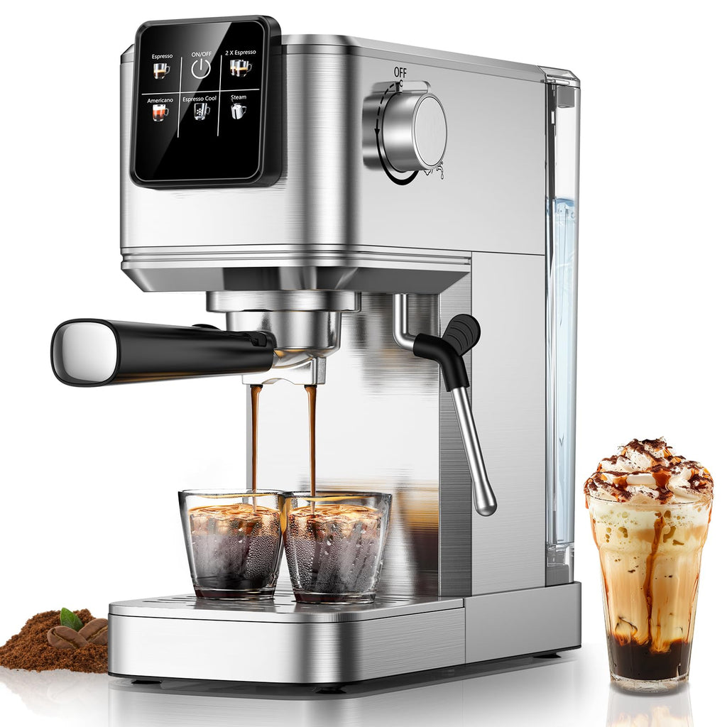 Espresso Machine 20 Bar with Touch Screen, Hot & Iced Coffee Makers, Stainless Steel Espresso Maker with Rapid Cold