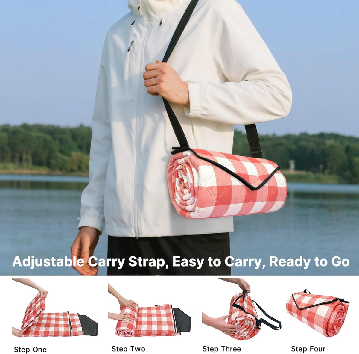Extra Large Picnic Blanket Waterproof Beach Blanket 80''x80''