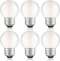 G16.5 E26 Dimmable LED Filament Globe Bulb, 4W/40W Equivalent 2700K Warm White Frosted Glass, Indoor & Outdoor - Set of 6