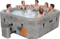 77-Inch Drop-Stitch Inflatable Hot Tub for 6 Person, Square Portable Outdoor Spa with 180 Massage Jets, Smart Heating