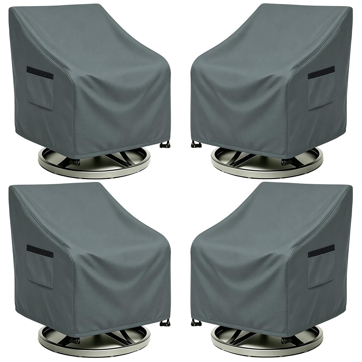 Outdoor Swivel Lounge Chair Cover 4 Pack, (30 L x 34 W x 38.5 H inches) Waterproof Heavy Duty Outdoor Chair Covers
