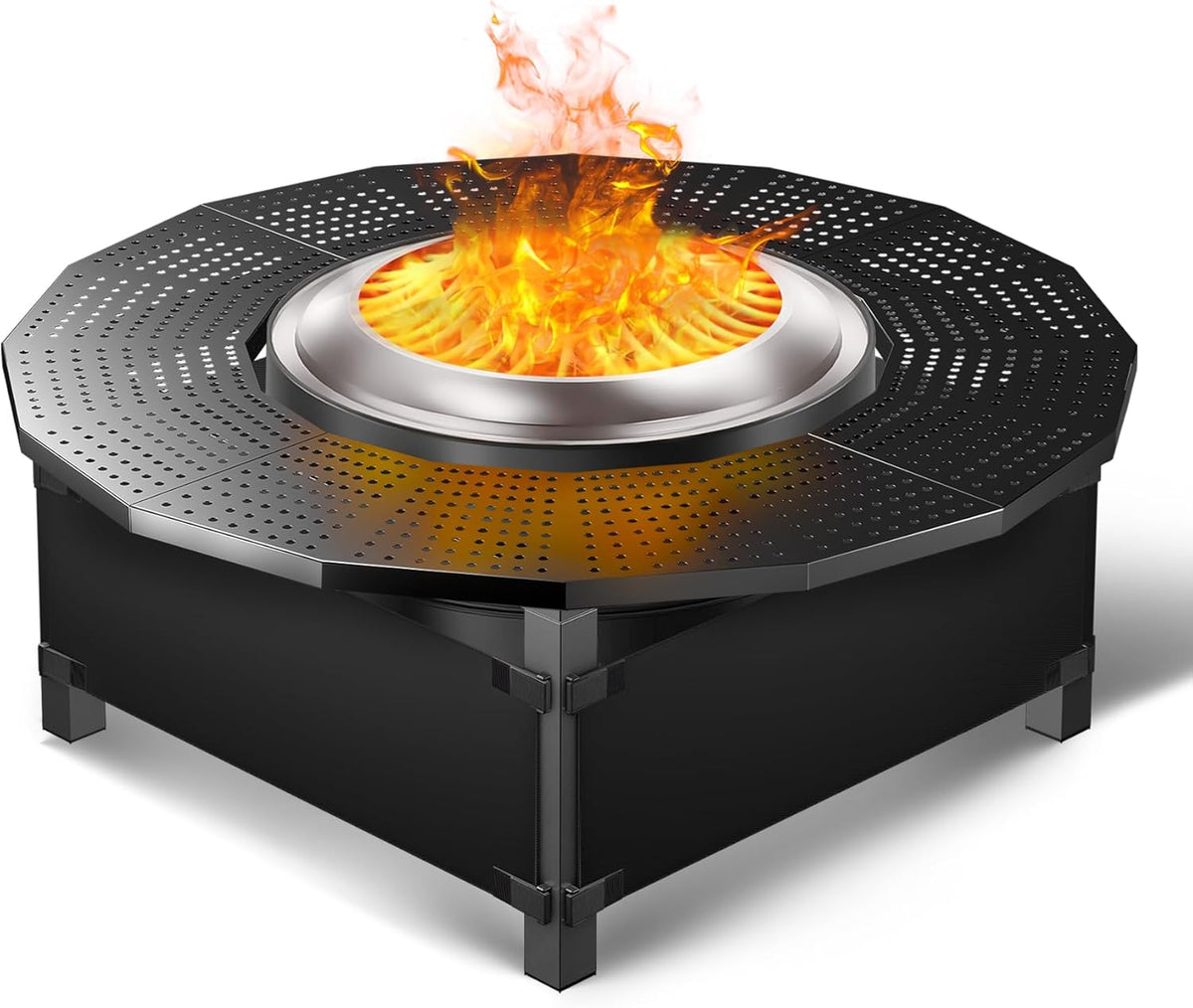 40 Inch Fire Pit Surround Tabletop - Wood Burning