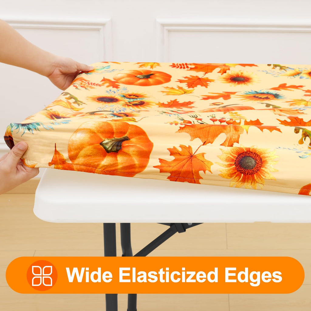 Thanksgiving Table Cloth, Plastic Table Cover for 8FT Tables