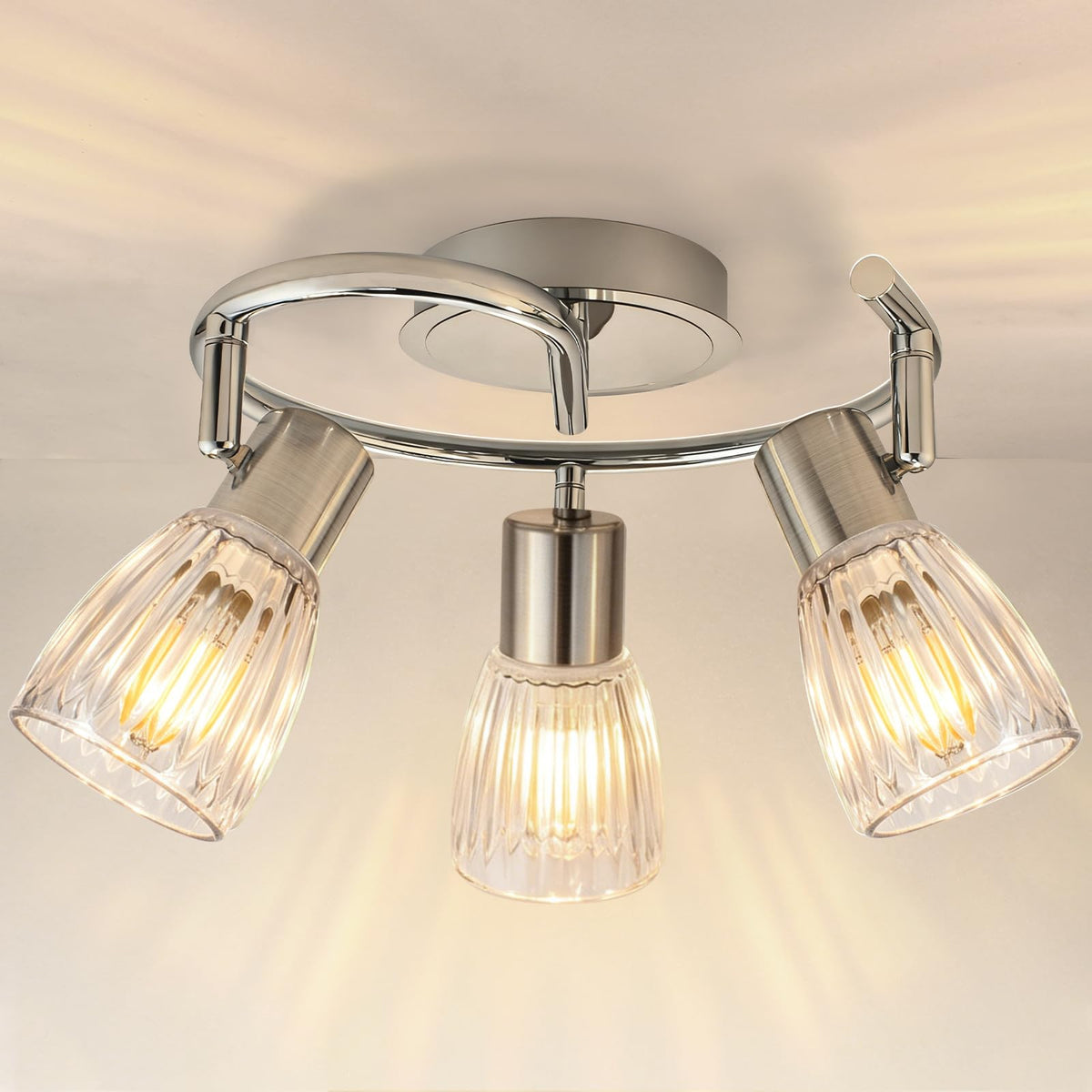 Ceiling Light Fixture Adjustable Modern Chrome Track Lighting