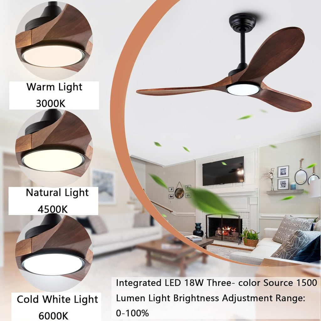 42" Ceiling Fan with Light & Remote
