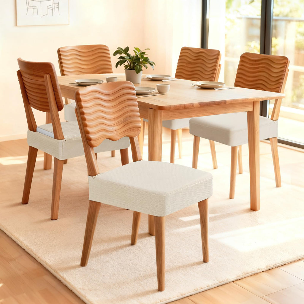 Waterproof Chair Covers for Dining Chairs, Set of 2, Beige