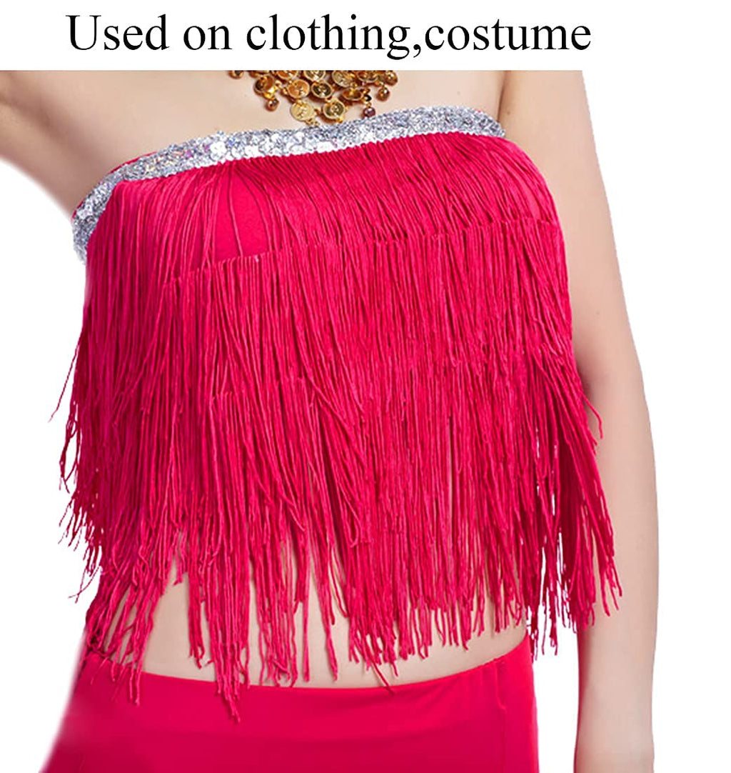 6" Chainette Fringe Trim Tassel Sewing Trim for DIY Craft Latin Dress Lamp Shade Decoration Black - 10 Yards
