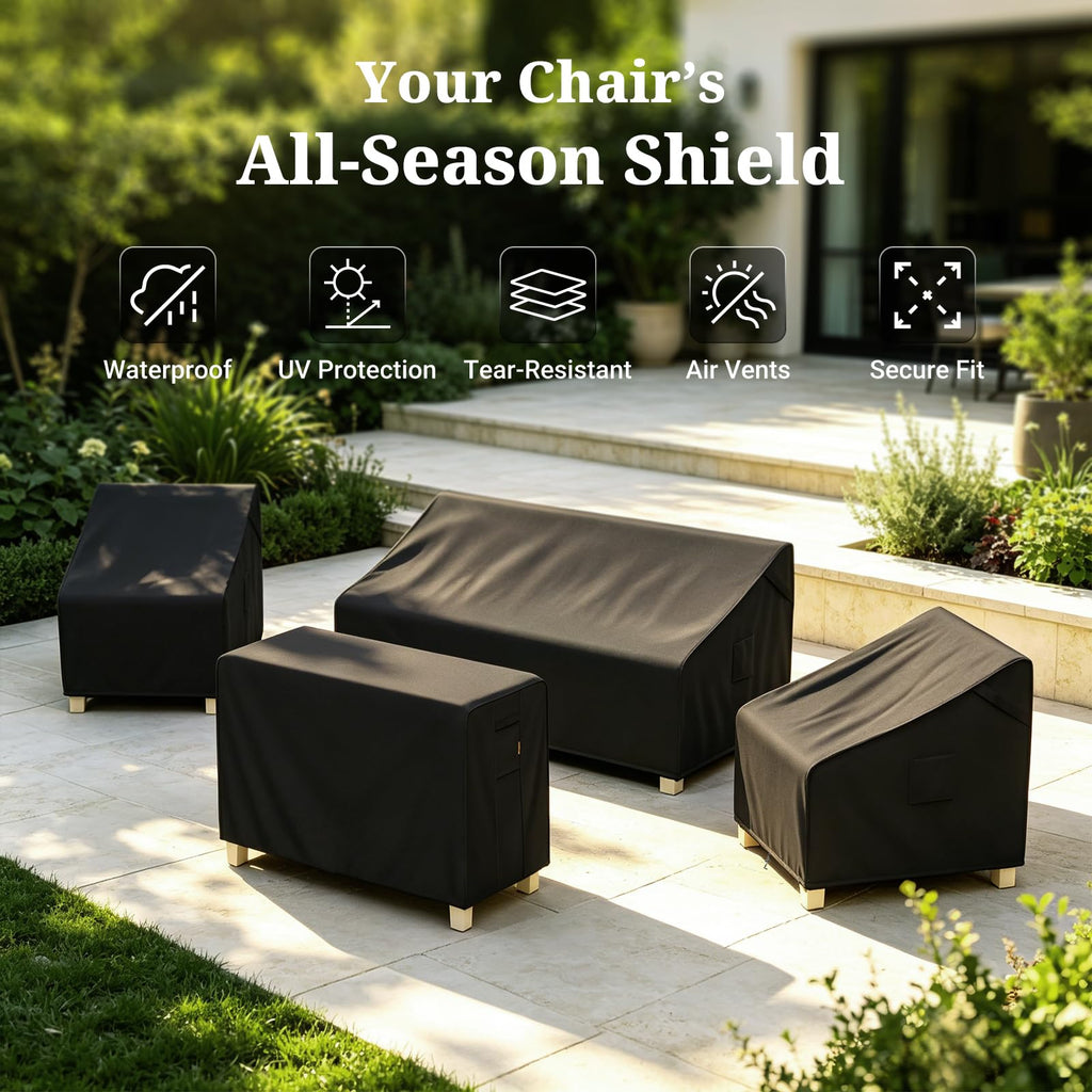 Waterproof, Outdoor Furniture Covers for Rocking Chair, Heavy Duty Anti UV Chair Cover, Fits up to 40"W x 40"D x
