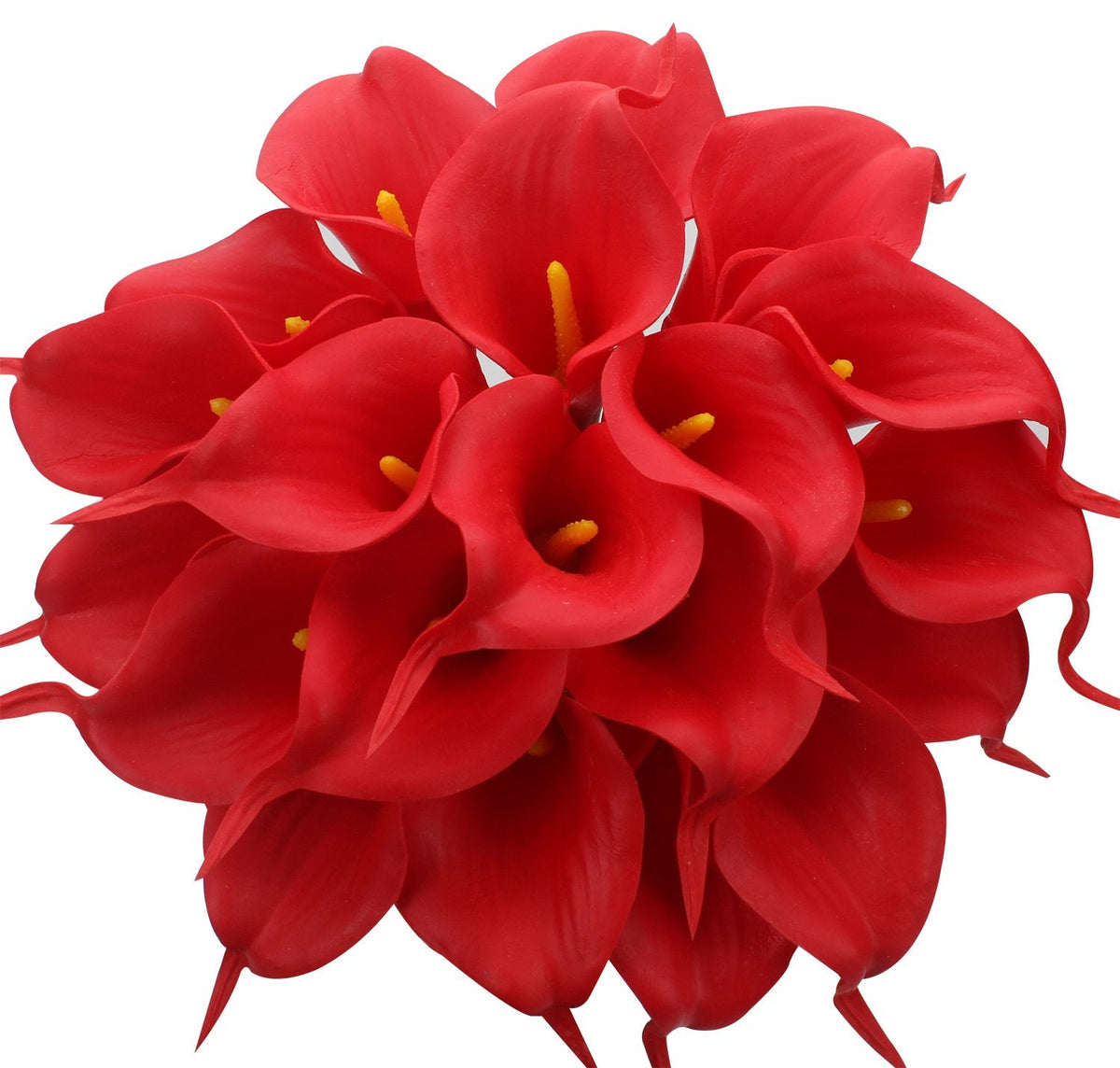 20pcs Calla Lily Bridal Wedding Bouquet Lataex Real Touch Artificial Flower Home Party Decor (Red)