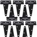 10 Pack T-Strap 4 Inch Heavy Duty Tee Hinge Black Barn Door Gate Hinges for Wooden Fences Strap Garden Door Wrought
