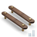 4 pcs 5.04 in Walnut Brass Cabinet Door Handles Cabinet Wine Cabinet Wardrobe Drawer Door pulls