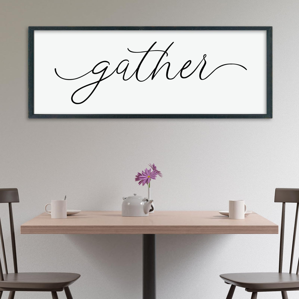 Gather Sign Wall Decor 40"×15" Black