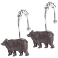 Rustic Cabin Farmhouse Brown Bear Shower Curtain Hooks Rustproof, Set of 12