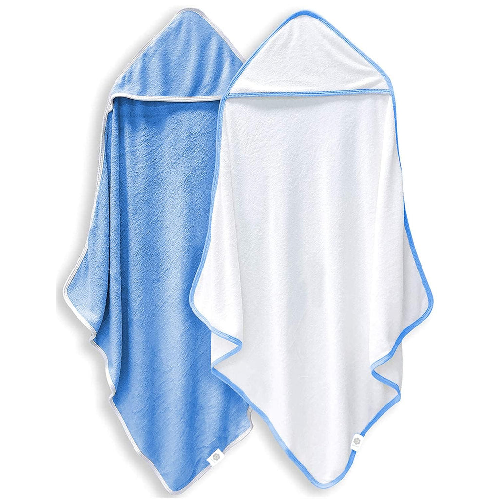 2 Pack Baby Bath Towel - Rayon Made from Bamboo, Ultra Soft Hooded Towels for Kids - X Large Size for 0-7 Yrs