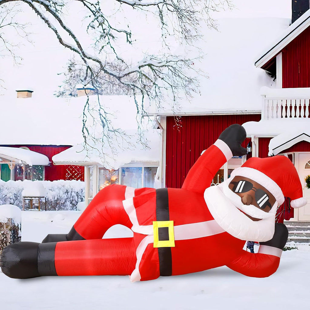 10FT Inflatable Santa, Christmas Inflatables Outdoor Yard Decor with Lights