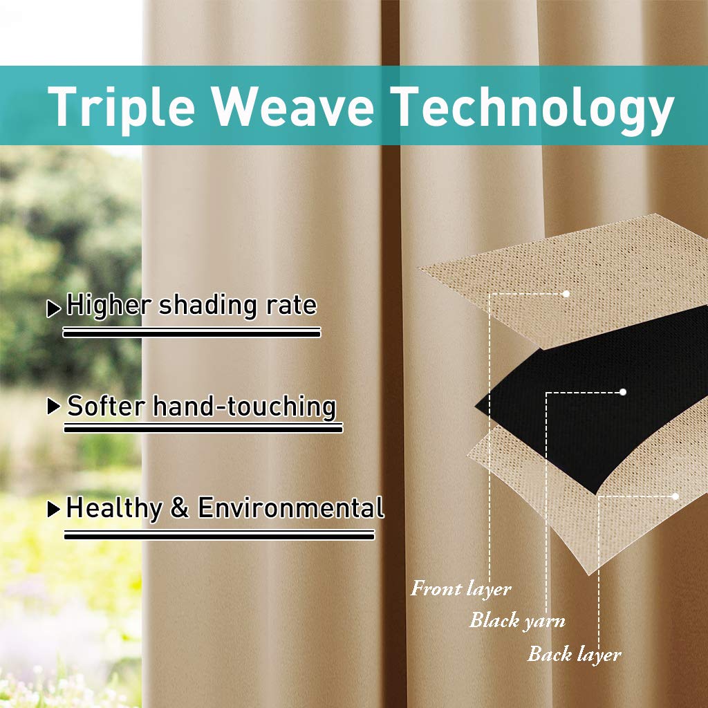 Outdoor Curtains Waterproof 84" L Detachable Top 2 PCs
